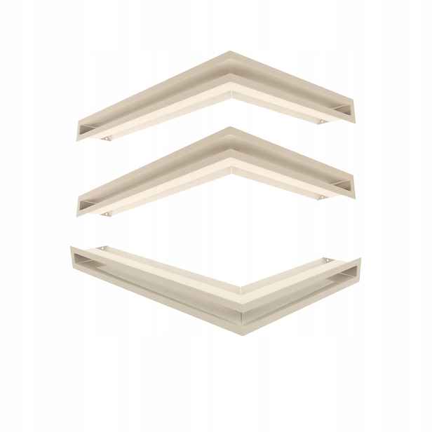 Ventilační Mřížka Krbová Kratki Luft Béžová 6x60x40 Pravá Sada 3ks
