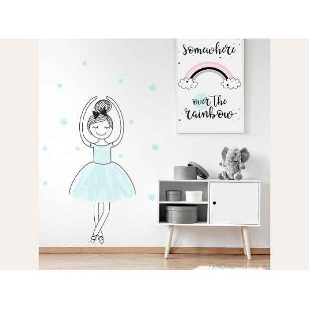 Yokodesign Nálepka na zeď - barevné postavičky - baletka Hanka -  maxi - XL - BAZAR