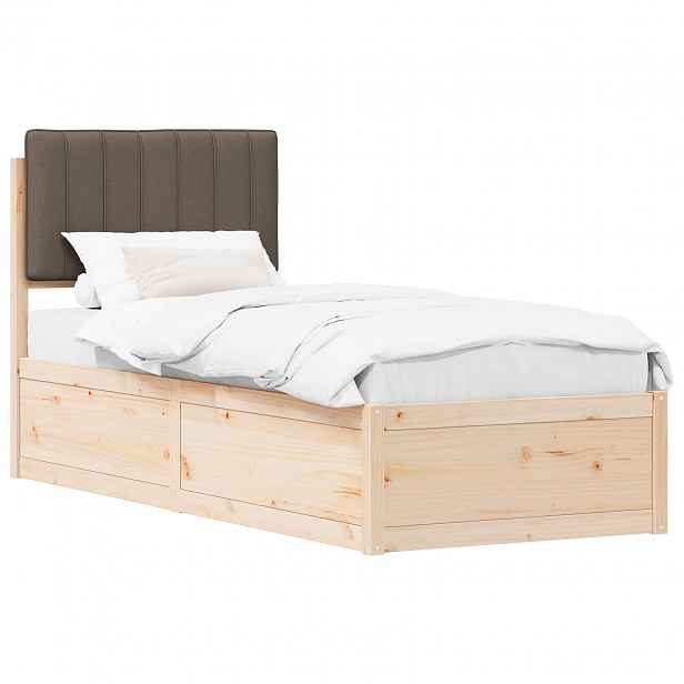 vidaXL Rám postele s čalouněným čelem s čelo Taupe 80 x 200 cm