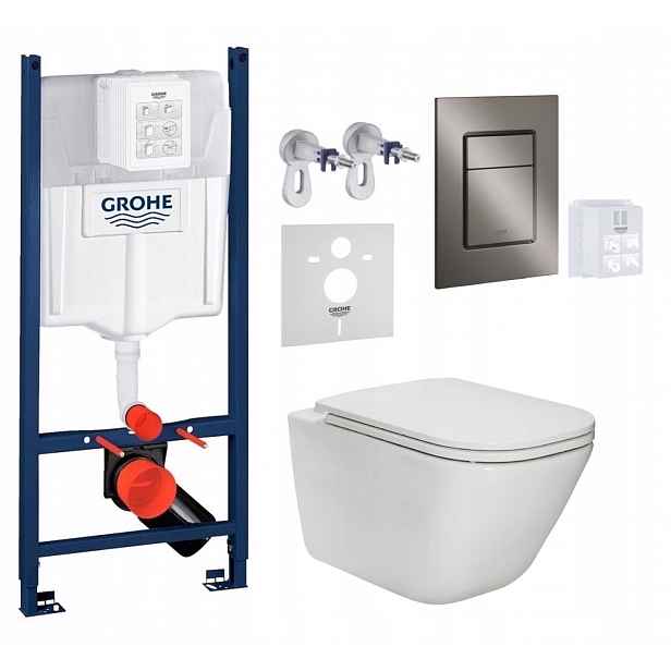 7v1 Podomítkový Wc Set Stelaz Grohe Wc Mísa Rim Roca Gap Tlačítko Grafit