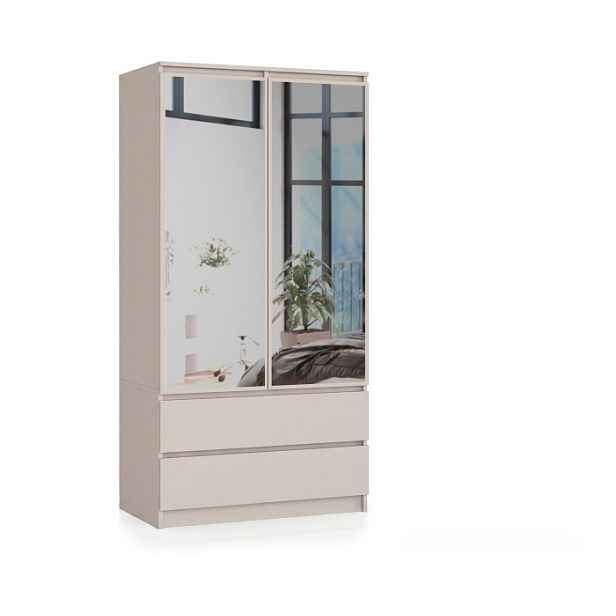 Ak furniture Šatní skříň Star se zrcadlem 90 cm kašmírová