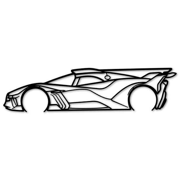 Auto Bugatti Bollide Obraz Ažurový Superauto Závodní Panel 80 cm