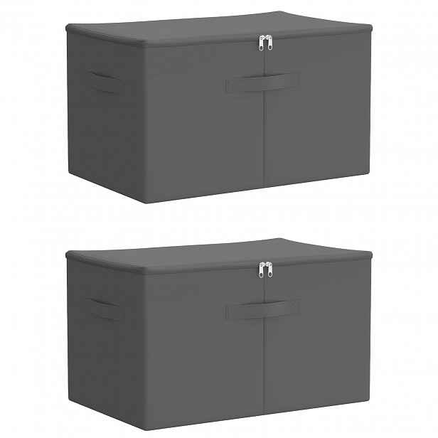 vidaXL Úložná krabice 2 ks netkaný textil 55 x 35 x 32 cm 61,6 L