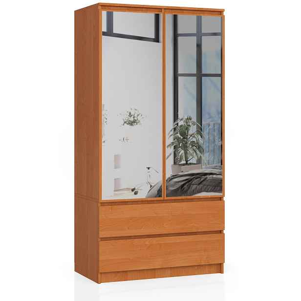 Ak furniture Šatní skříň Star se zrcadlem 90 cm olše
