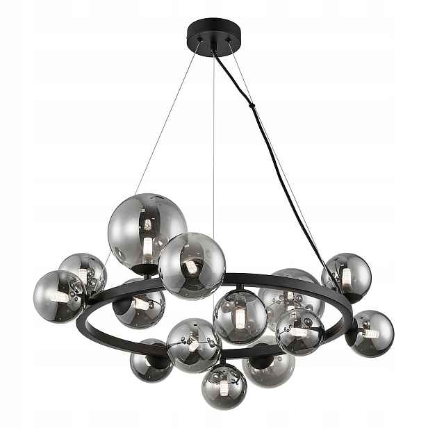 Závěsná lampa Milagro Mila ML0334 14xG9 Černá Skleněná Stínidla Nastavitelná