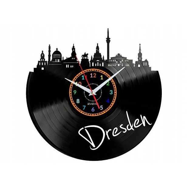 Dresden Dárek Originální dekorace do domu Hodiny z vinylové desky