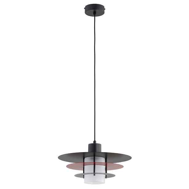 Moderní závěsná lampa černo-bordó vrstvené disky 1xE27 15W Alfa