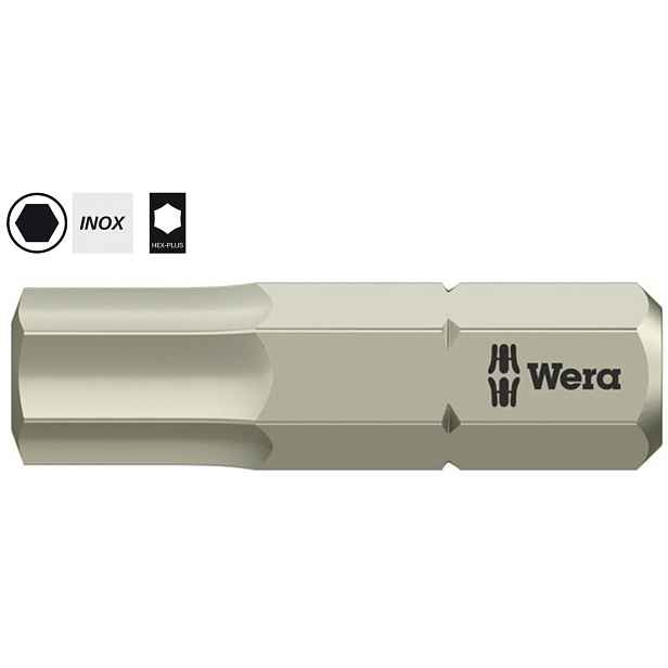 Nerezový imbusový bit 6,0 mm x 25 mm 1/4" Hex-Plus Inox 3840/1 Ts 071076 Wera