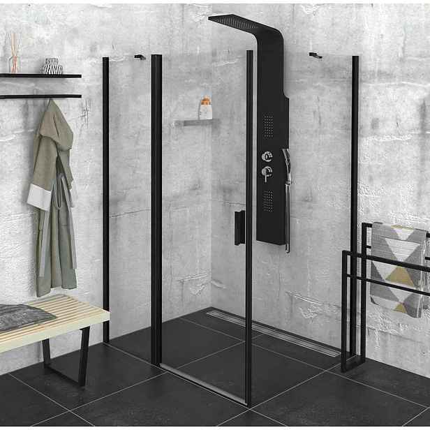 Polysan Zoom Black - Sprchový kout 110x80 cm, L/P varianta, Antidrop, čiré sklo/matná černá ZL1311BZL3280B
