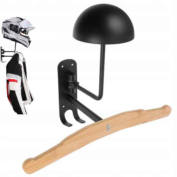 Nástěnný držák na helmu a motocyklovou bundu s věšákem