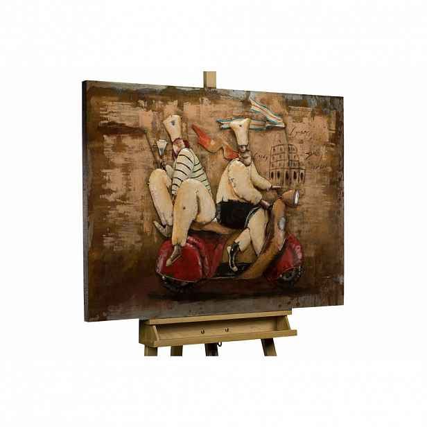 KUNSTLOFT KOVOVÝ OBRAZ RYCHLE PRYČ, 100/70 CM