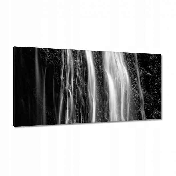 Obrazy 115x55 Vodopád Černobílý