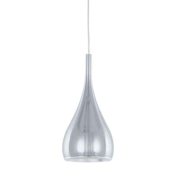 Anon, Minimalistická stříbrná chromová závěsná lampa E27