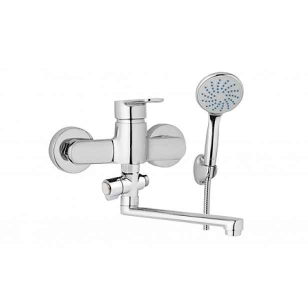 JB Sanitary MIRAM M103711 - Nástěnná umyvadlová a sprchová baterie MIRAM 150 mm; otočný přepínač; s příslušenstvím; ramínko 300 mm