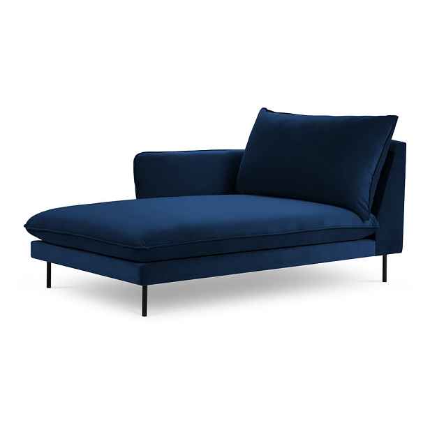 Modrá sametová lenoška (levý roh) Vienna – Cosmopolitan Design