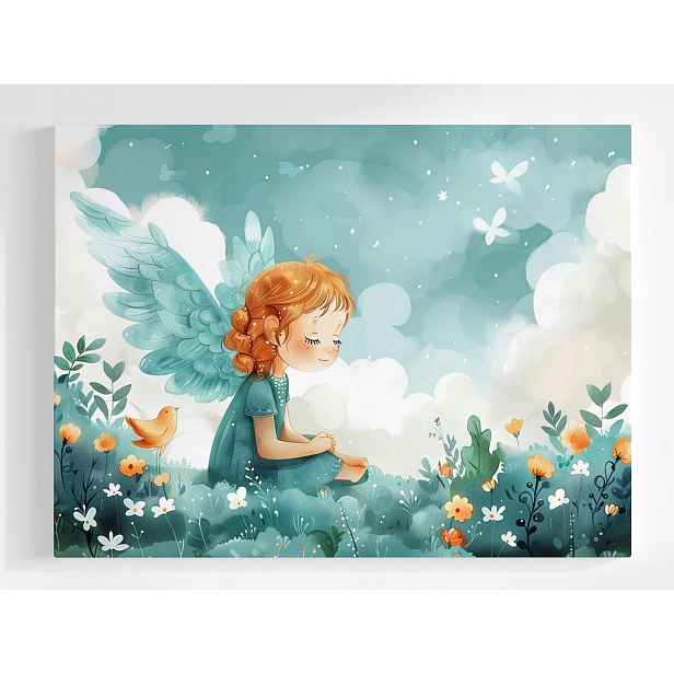 Plakát Grafika Dítě Dívka Anděl Louka Sen 100x75