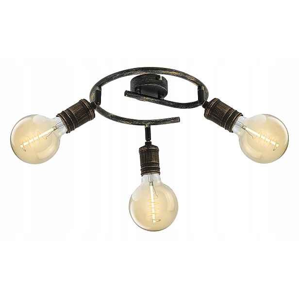 Rabalux Stropní svítidlo Fidel E27 3x25W, starožitné zlato, loftový styl