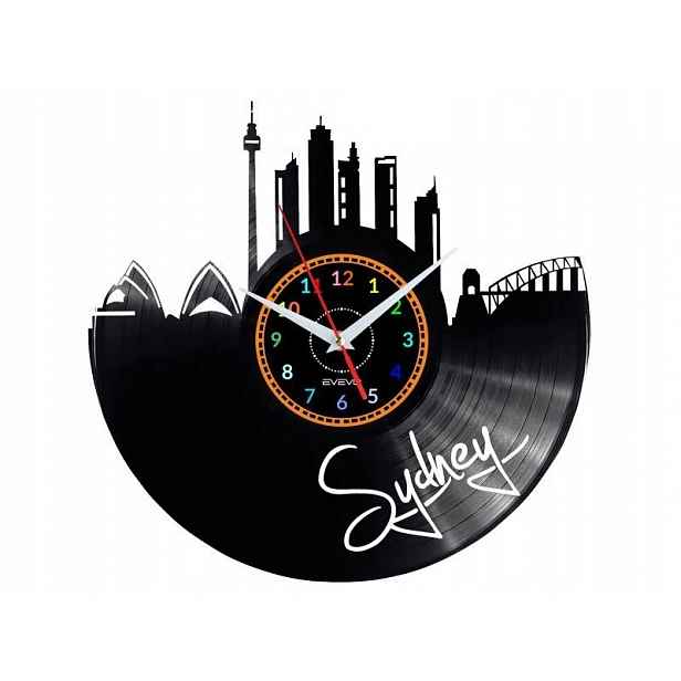 Sydney Dekorativní Nástěnné Hodiny Moderní Vinylová Deska Jako Dárek