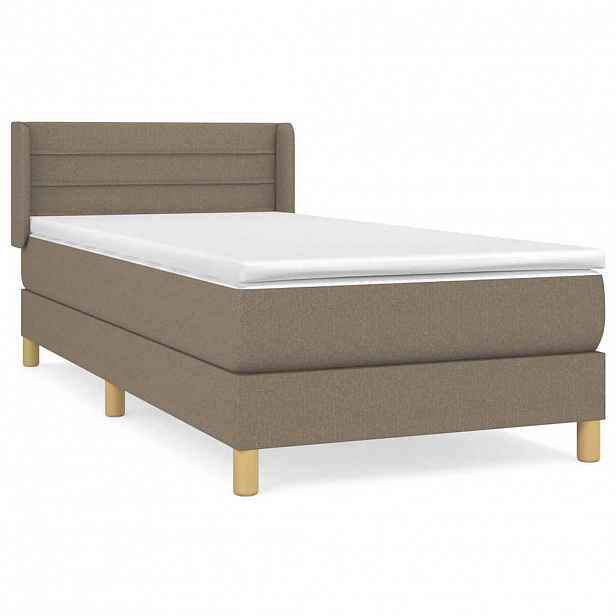 vidaXL Box spring postel s matrací taupe 100 x 200 cm textil