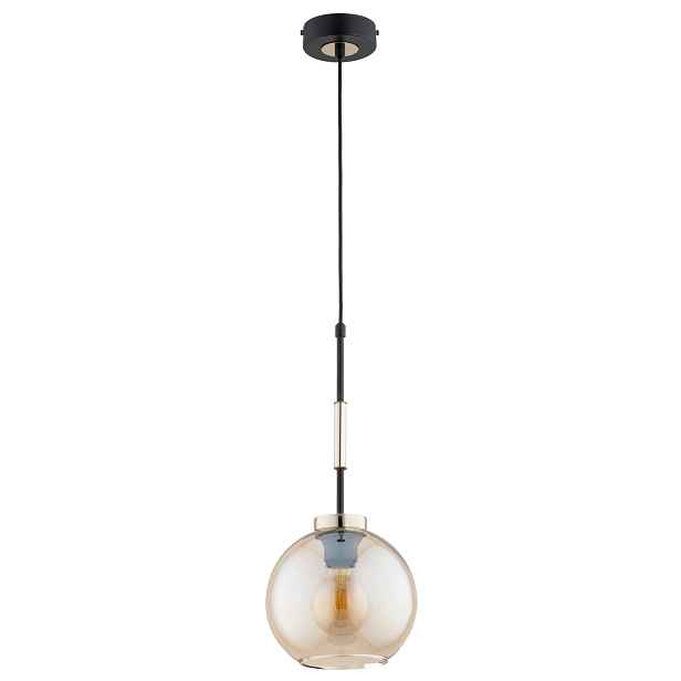 Dekorativní závěsná lampa černo-zlatá skleněná koule 1xE27 15W Verone Alfa