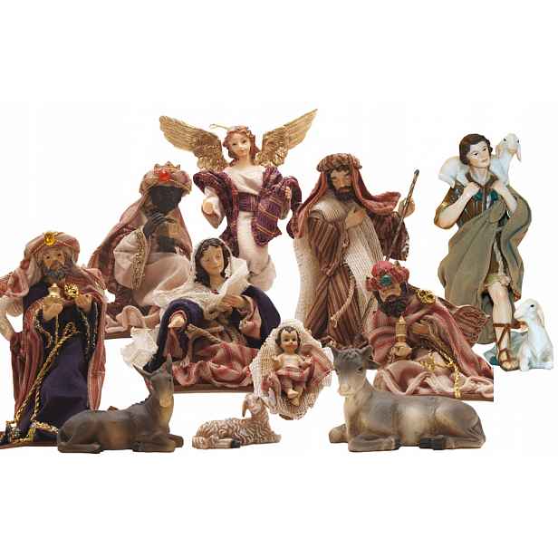 Figurky do vánočního betlému V Látkovém Oblečení – max. 13 cm výška
