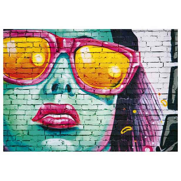 Fototapeta Glamour Pop-Art Růžové brýle Graffiti 368x254 lepidlo