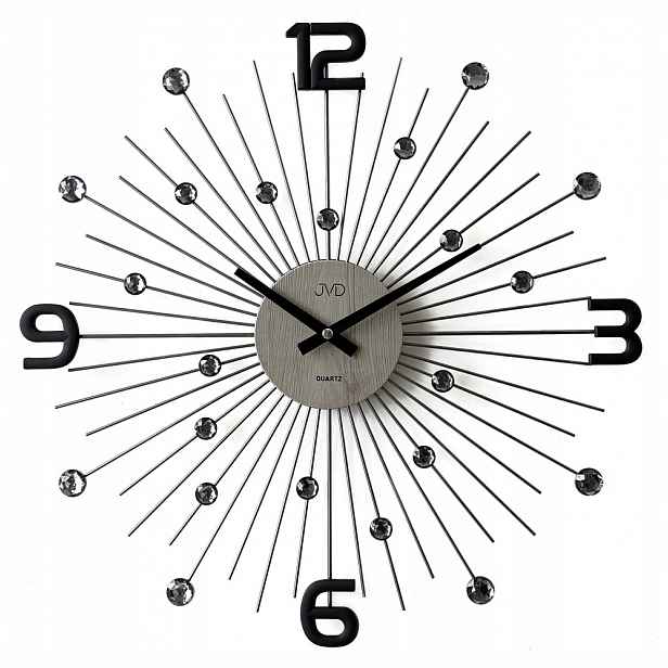 Šedé Nástěnné Hodiny Jvd HT117.2 Moderní Design Quartz Velké
