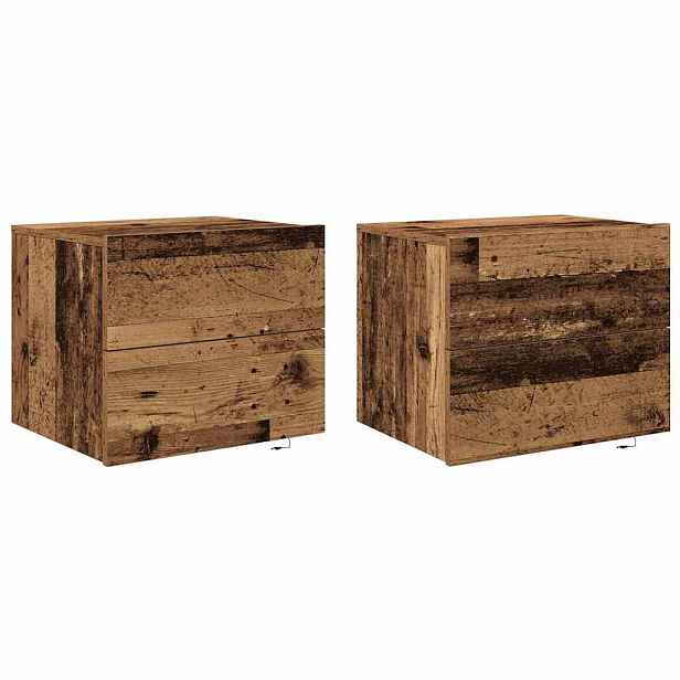 vidaXL Noční skříňka 2 ks Staré dřevo 50 x 39 x 41 cm Kompozitní dřevo
