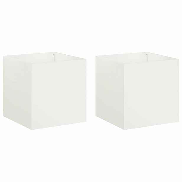 vidaXL Zahradní pěstebník 2 ks Bílá 25 x 25 x 25 cm