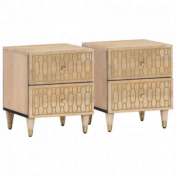 vidaXL Noční stolky 2 ks 40 x 33 x 46 cm masivní mangovníkové dřevo