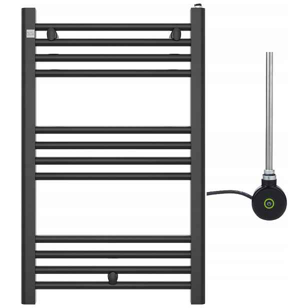 Koupelnový Radiátor 80/50 cm Černý Peutro Elektrický Ohřívač One Touch