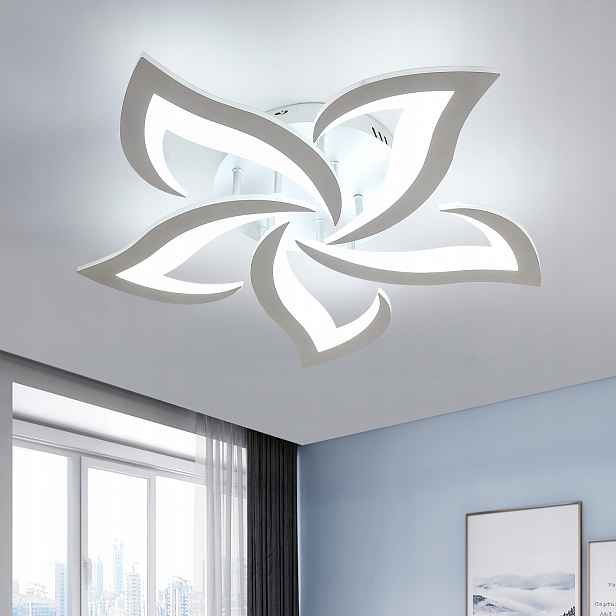 Stropní závěsné Led svítidlo lustr stříbrný moderní 60W 6500K