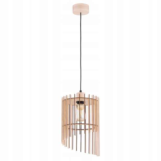 Závěsná dřevěná skandinávská lampa E27 Solana Alfa 15W 90 cm