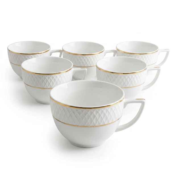 6 x porcelánová šálek Velký, na kávu, čaj, hrnek dárek 500 ml Wilmax