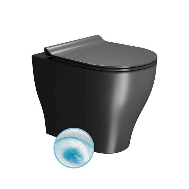 GSI TONO WC mísa stojící, Geniusflush, 36x53cm, spodní/zadní odpad, černá dual-mat