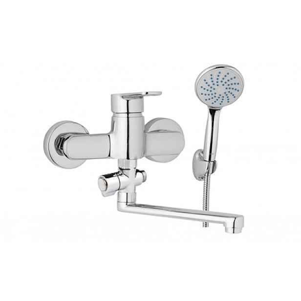JB Sanitary MIRAM M103701 - Nástěnná umyvadlová a sprchová baterie MIRAM 150 mm; otočný přepínač; s příslušenstvím; ramínko 200 mm