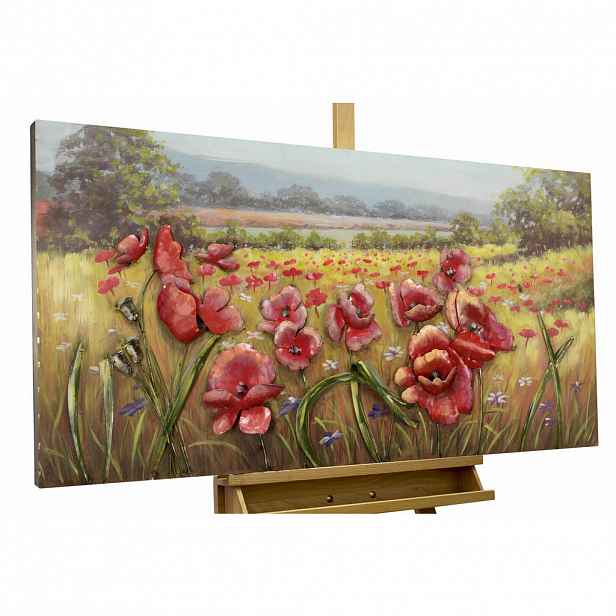 KUNSTLOFT KOVOVÝ OBRAZ ROZKVETLÉ LOUKY, 120/60 CM