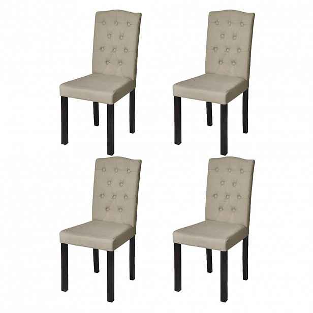 vidaXL Jídelní židle 4 ks velbloudí textil