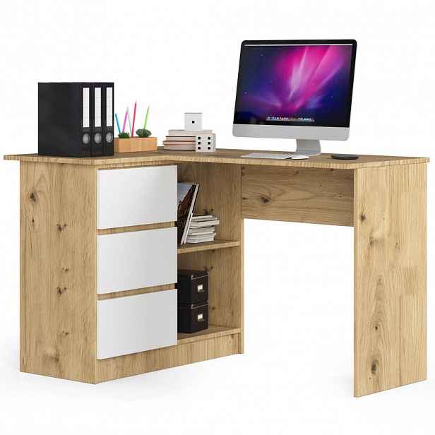 RAUMHIRSCH FURNITURE PSACÍ STŮL dub Artisan, bílý 77/124/85