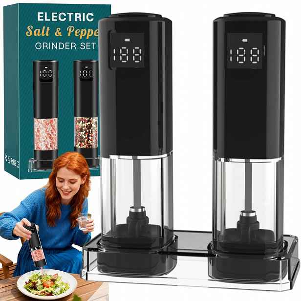 Elektrický Mlýnek Na Pepř A Sůl, Sada 2 Automatických Keramických Jader