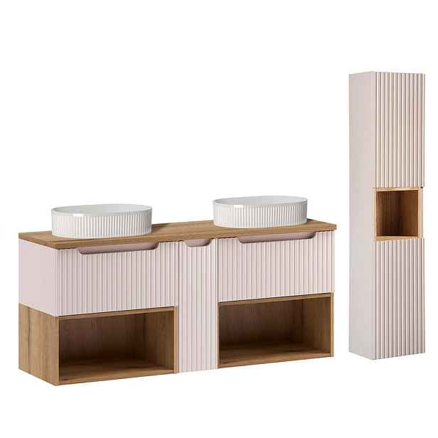 Petits-meubles KOUPELNOVÝ NÁBYTEK 140.4cm Riva 2er-Set Kašmír