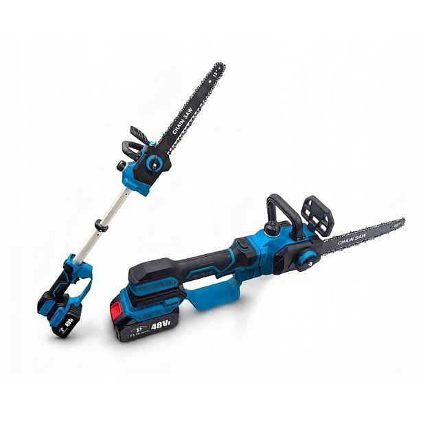 Akumulátorová Řetězová Pila Teleskopická 12" 70-102 CM 2x Baterie Nabíječka