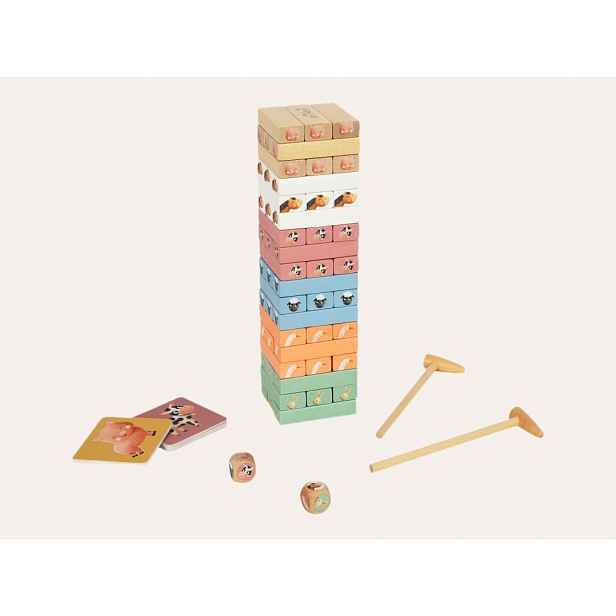 eliNeli Dřevěná věž Jenga - zvířátka