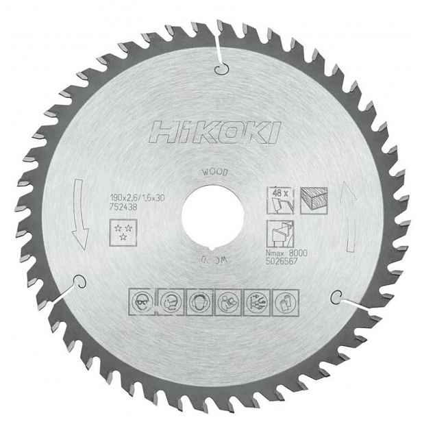 HiKOKI - Pilový kotouč na dřevo 190x30 mm, 48 zubů 752438