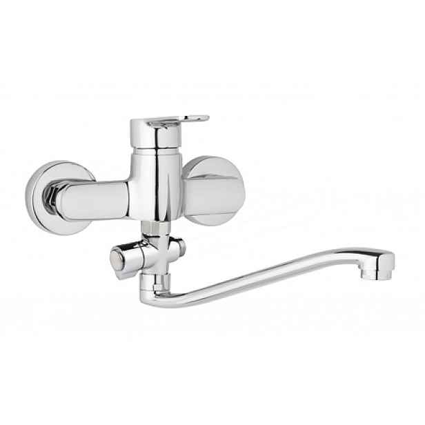 JB Sanitary MIRAM M103740 - Nástěnná umyvadlová a sprchová baterie MIRAM 150 mm; otočný přepínač; bez příslušenství; S ramínko 300 mm