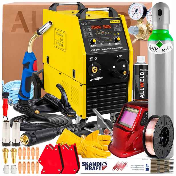 Poloautomatický Magnum Mig 351 Dual Puls Synergie 400V 350A Tig Lift Mma Spot