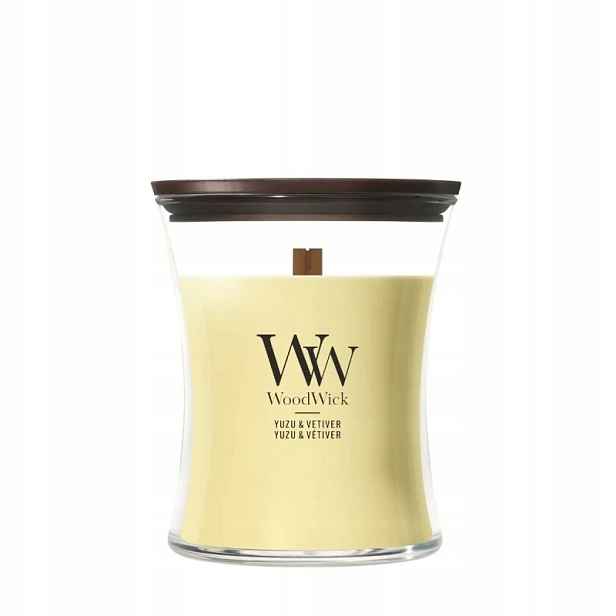 Střední svíčka Yuzu & Vetiver WoodWick