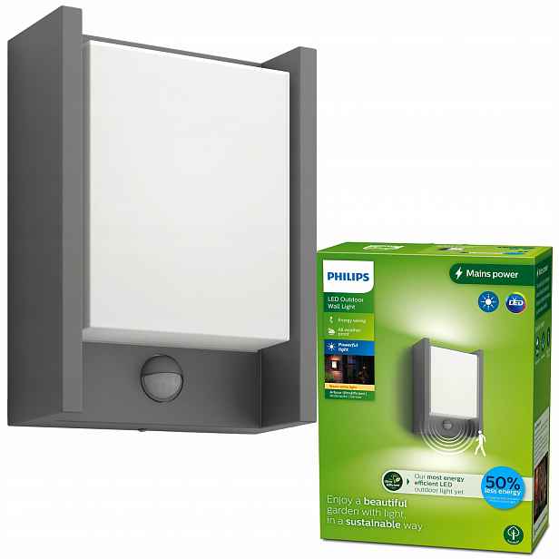 Zahradní Led lampa Fasádní nástěnné svítidlo Arbour Snímač pohybu IP44 Philips