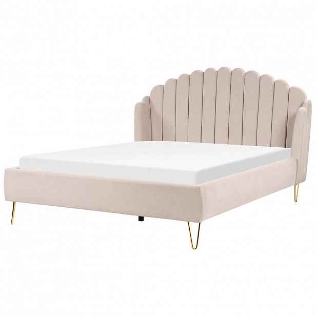 Beliani ČALOUNĚNÁ POSTEL 180/200 cm Světlá Béžová Ambillou