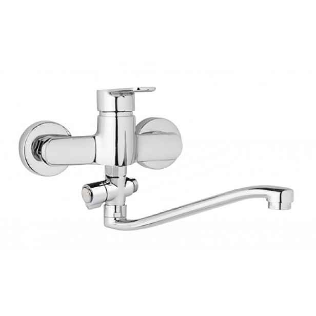 JB Sanitary MIRAM M103720 - Nástěnná umyvadlová a sprchová baterie MIRAM 150 mm; otočný přepínač; bez příslušenství; S ramínko 250 mm